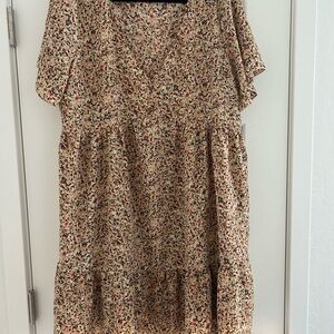 SHEIN Floral Print Dress - Multicolor Plus Size 2X